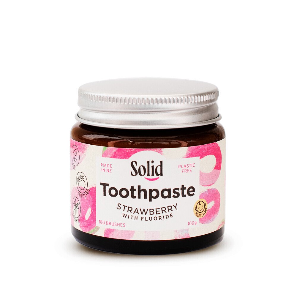 Solid Strawberry With Fluoride Toothpaste 100g Smile Store