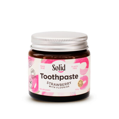 Solid strawberry with fluoride toothpaste 100g