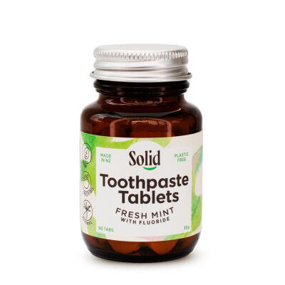 Solid fresh mint with fluoride toothpaste tablets - 60 tabs
