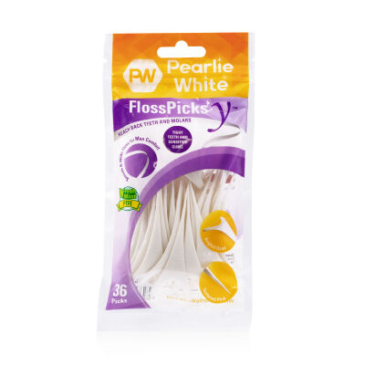 Pearlie White FlossPick Y 2-IN-1 PTFE Back Teeth Mint Flosser 36pcs