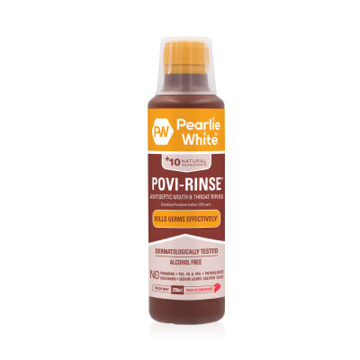 Pearlie White Povi-Rinse Antiseptic Mouth & Throat Rinse 250ml