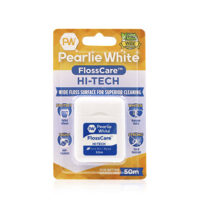 Pearlie White FlossCare Hi-Tech Waxed Mint Tape 50m