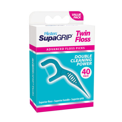 Piksters Supagrip Twin Floss Picks (40 Pack)