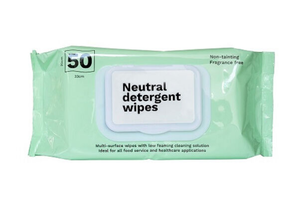 Neutral Detergent Antibacterial Wipes – 50 Pack