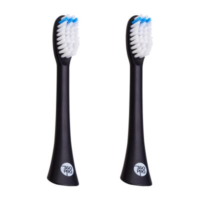 360Pro Sonic Toothbrush Heads Black 2Pk