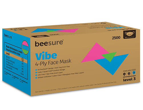 Beesure Disposable Vibe Facemasks Level 3 Surgical - 50 Pack